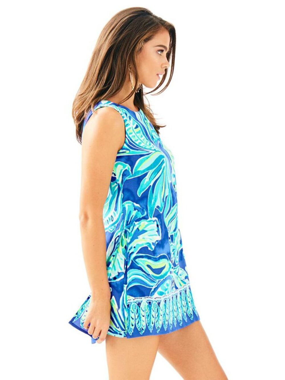 Lilly Pulitzer Blue & Aqua Floral Skirted Donna Romper Size 4 NWOT